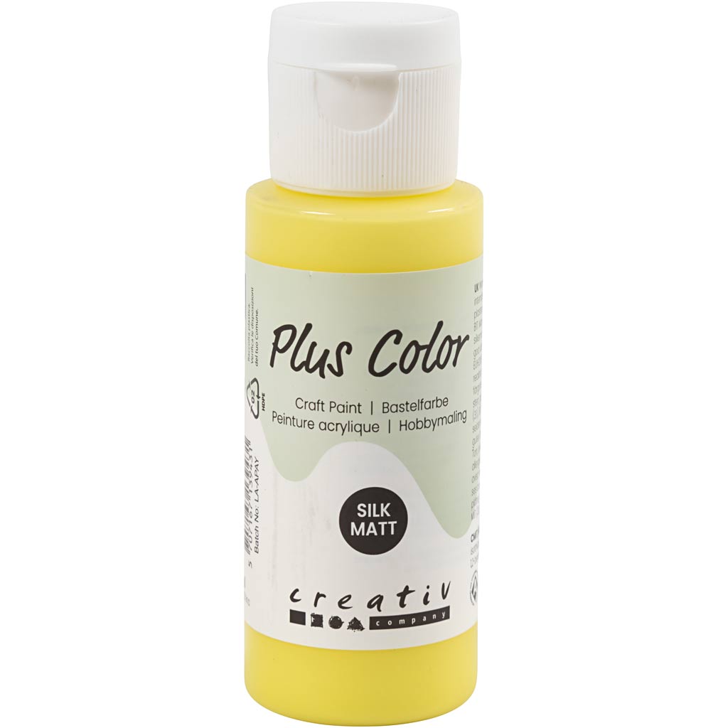 Plus Color Acrylfarbe, Primärgelb, 60 ml 1 Flasche