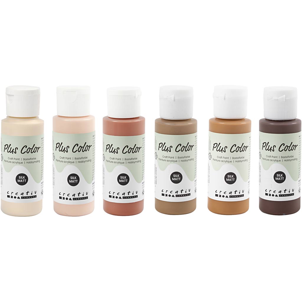 Plus Color Acrylfarbe, verschiedene Farben, 6x60 ml 1 Box