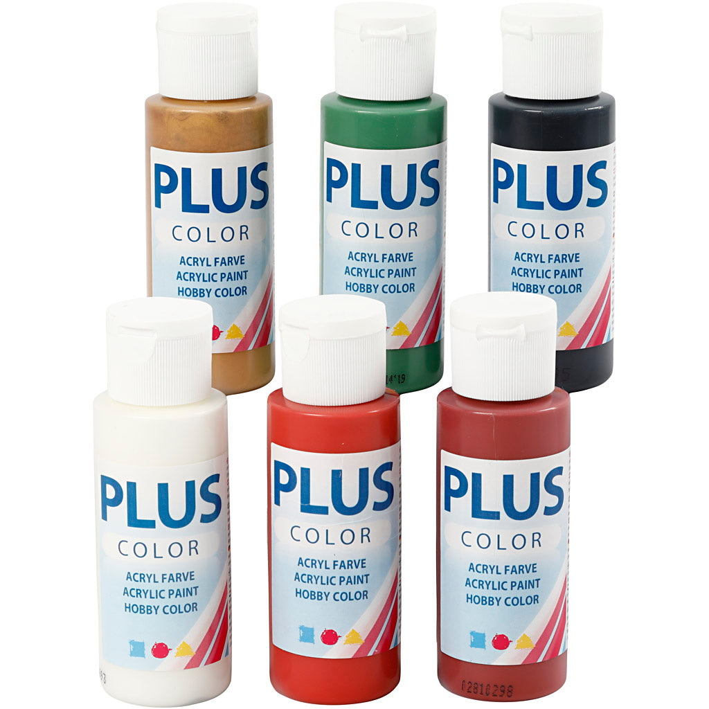 Plus Color Acrylfarbe, Weihnachtsfarbe, 6x60 ml 1 Dose
