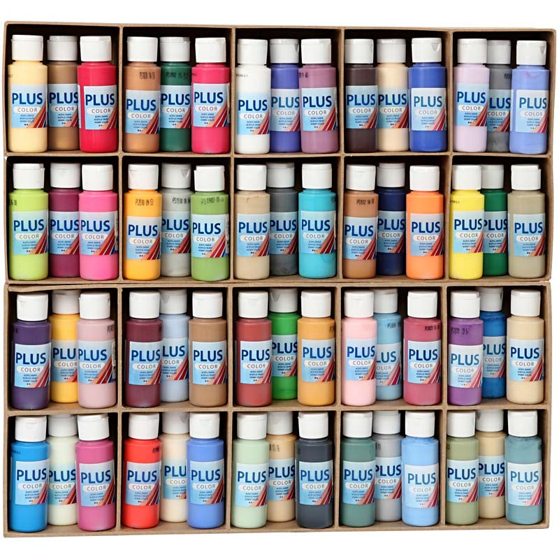 Plus Color Acrylfarbe, verschiedene Farben, 60x60 ml 1 Box