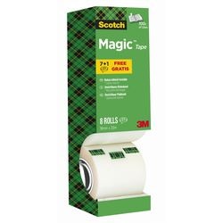 Klebeband Scotch Magic 810 transparent 7 Rollen + 1 gratis 19mm x 33m