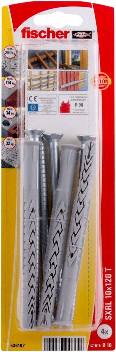 Fischer SXRL 10 x 120 T K NV Baudübel 120 mm 536192 1 Satz(e)