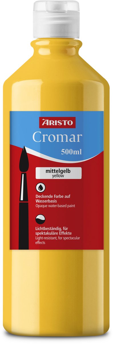 Aristo-Farbe – Cromar – Acrylfarbe – 500 ml – mittelgelb – AR-30920