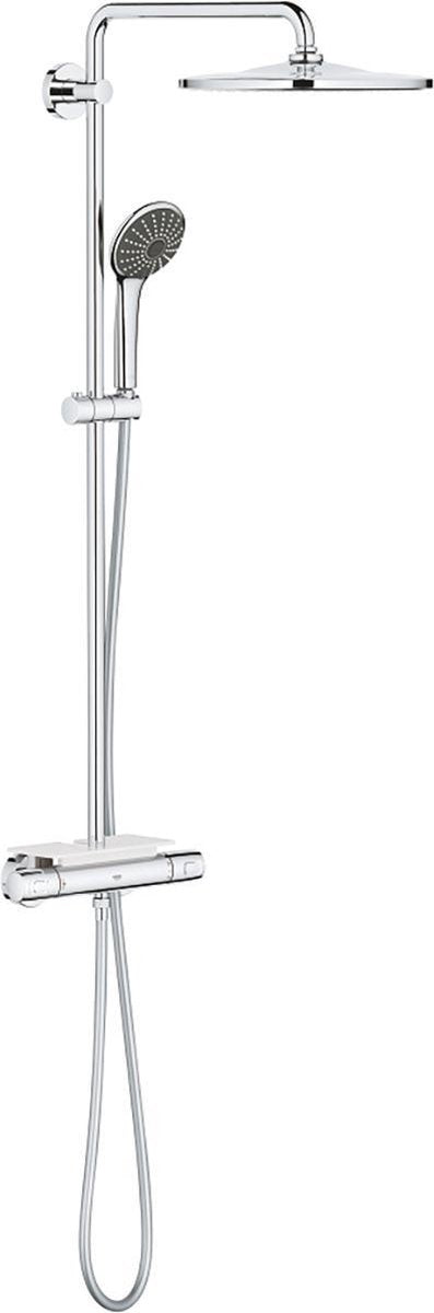 Grohe Vitalio Joy 310 Regenbrause – ø 31 cm – inklusive Thermostatarmatur und Ablage – mit Cooltouch-Technologie – Chrom