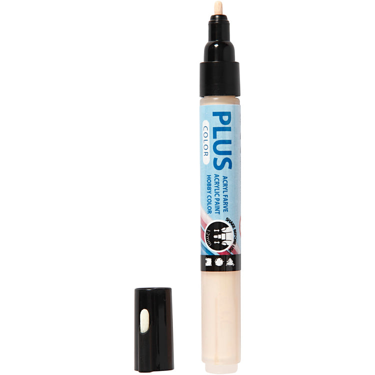Plus Farbmarker, L: 14,5 cm, Strichstärke 1-2 mm, hellbeige, 5,5 ml, 1 Stück