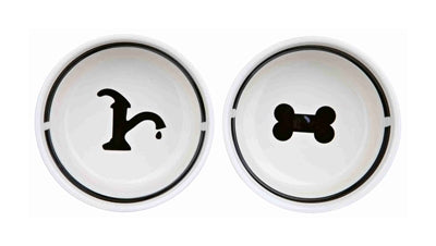 Trixie Food Bowl Trinkbehälter Set auf Ihren Füßen weiß schwarz