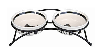 Trixie Food Bowl Trinkbehälter Set auf Ihren Füßen weiß schwarz