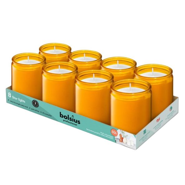 Bolsius prof Sternlichtglas Bernstein (8 Stück)