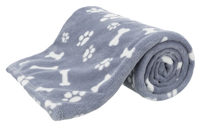 Trixie Hundedecke Kenny Fleece Knochenpfoten blau