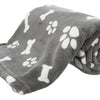 Trixie Dog Decke Kenny Fleece Knochenbeine grau