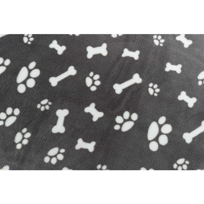 Trixie Dog Decke Kenny Fleece Knochenbeine grau