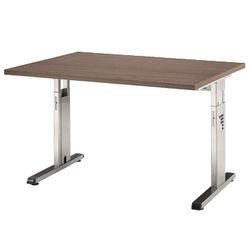 Schreibtisch gerade höhenverstellbar C-Bein Walnuss 1200x800x680-760mm