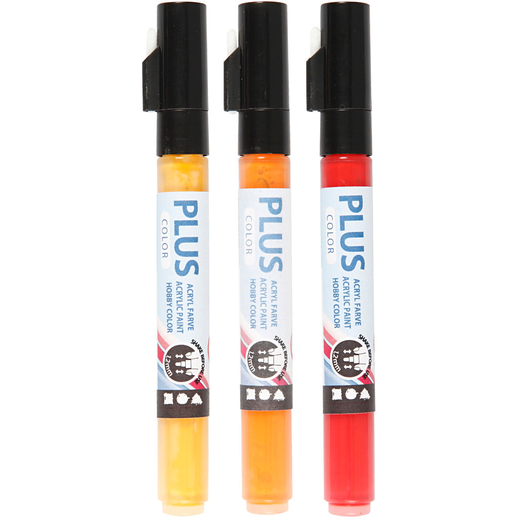 Plus Farbfarbenmarkierungen - Ockergelb, Orange, dunkelrot