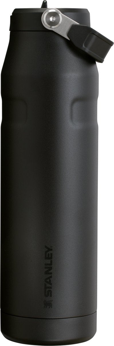 Stanley Flip Straw 2.0 Wasserflasche mit Strohhalm 1,06 l – 15 Stunden kalt – 3 Tage kalt mit Eis – Edelstahl-Trinkflasche – BPA-frei – auslaufsicher – spülmaschinenfest – Schwarz