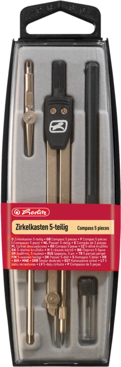 Herlitz 8710303 Kompass schwarz, metallic 5 Stück