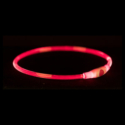 Trixie -Kragen USB -Blitzlicht leuchtend wiederaufladbar TPU Red