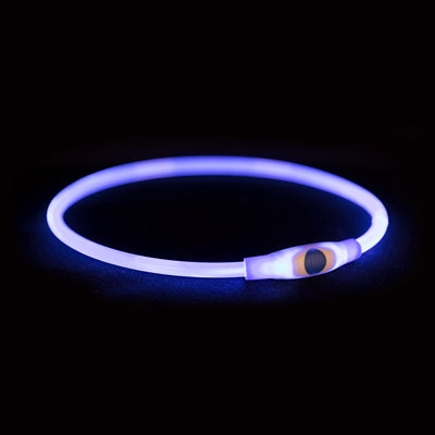 Trixie -Kragen USB -Blitzlicht leuchtend wiederaufladbar TPU Blau