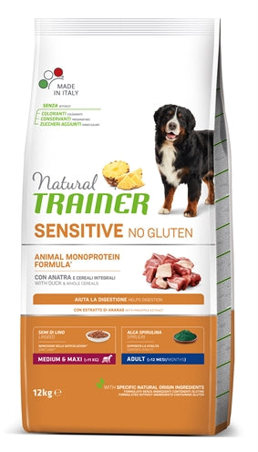 Natürlicher Trainerhund Erwachsener Medium Maxi Sensitive Duck Gluten -frei
