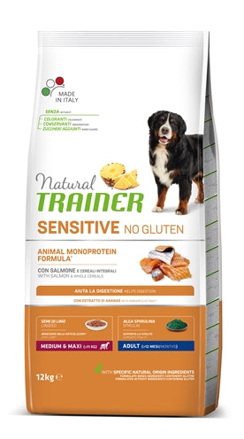 Natürlicher Trainerhund Erwachsener Medium Maxi Sensitive Lachs Gluten -frei