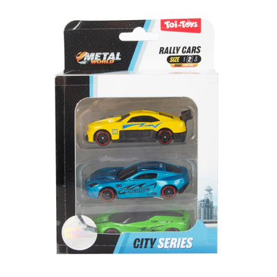 Toi-Toys Toi Toys Rallye-Rennwagen-Klassiker-Set, 3 Stück