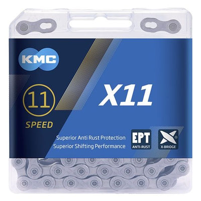 KMC X11 EPT -Fahrradkette - 118 Glieder - grau