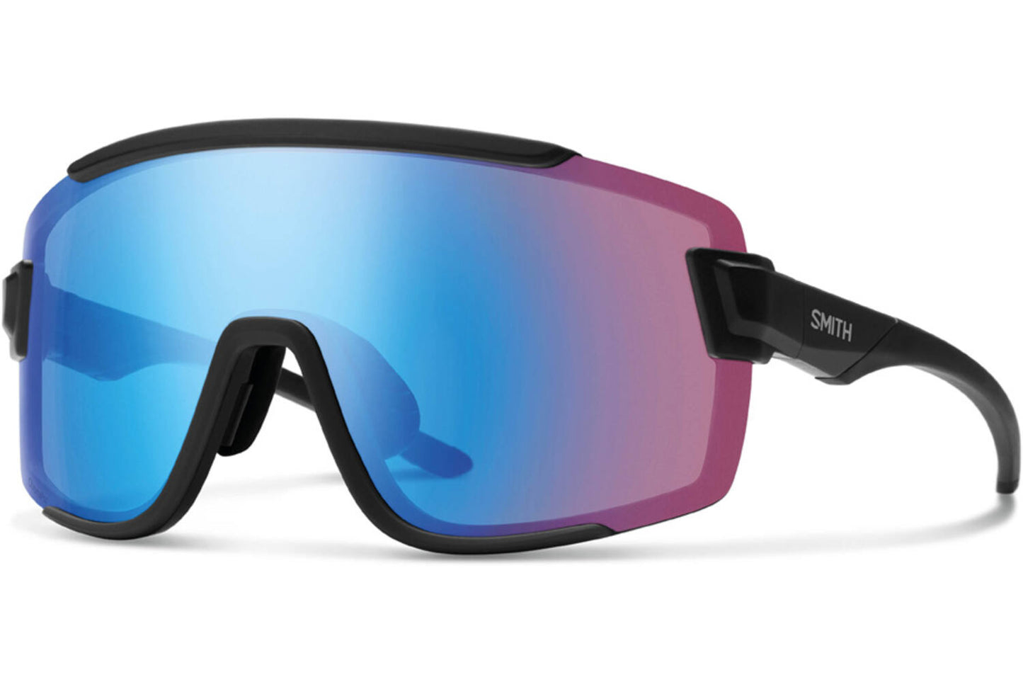 Smith Gläses Wildcat Matte schwarzer Chromapop Low hell Rosenblau Spiegel