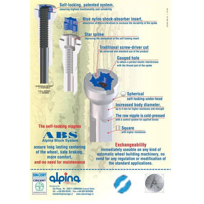 Alpina Spaak Nippel mit runden Kopf 14g 15,0 mm 4 FG 2.3 ABS Messing Silber (144 Stücke)
