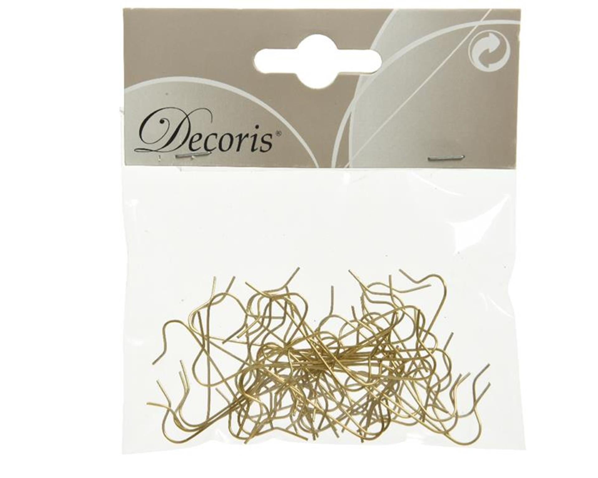 Decoris Weihnachtskugelhaken 50 im Beutel 3,5 cm gold
