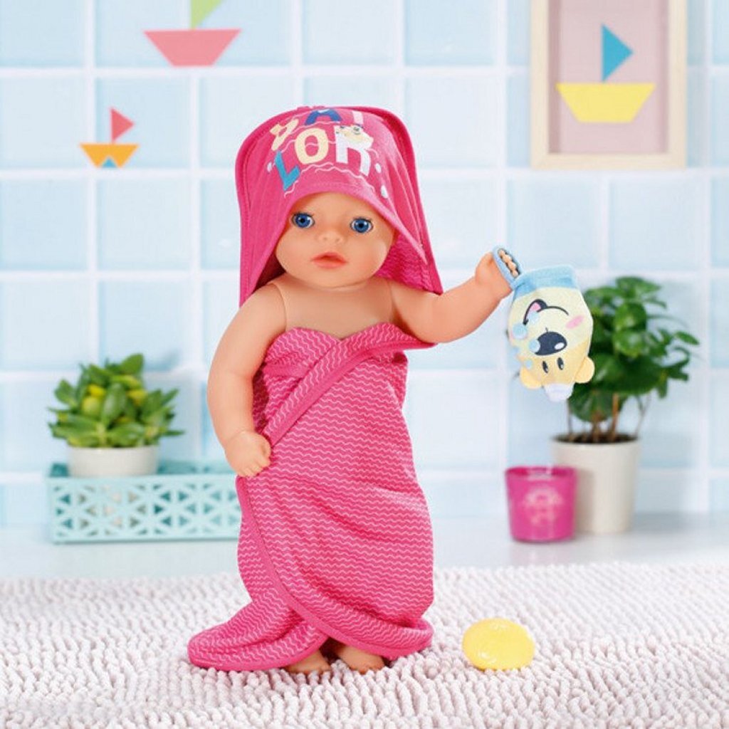 Zapf Kreation Baby geborenes Bad Kapuze Handtuchset Bad Set für Poppp
