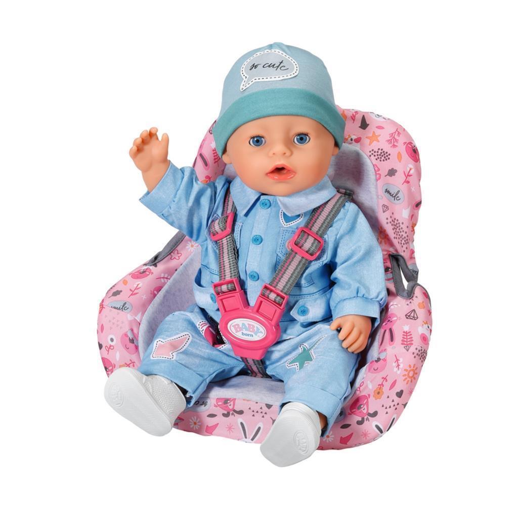 Baby geborenes Baby geborene Autositz rosa grau