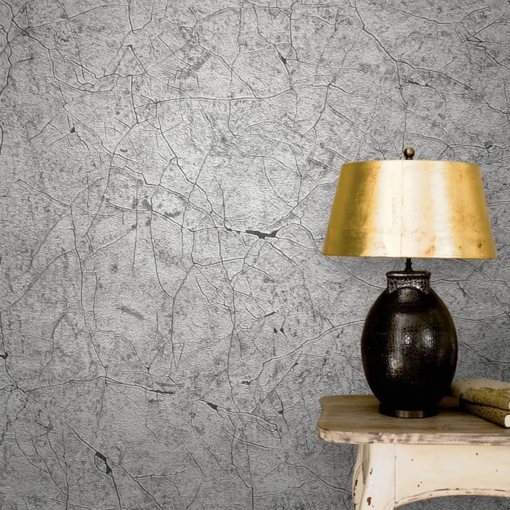 Noordwand Noordwand Tapete Vintage Deluxe Stuck Crackle Metallic Grey
