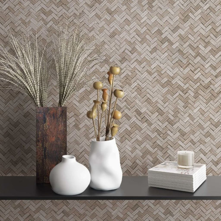 Noordwand Noordwand Wallpaper Botanica Rattan Wickerwork Brown und Beige