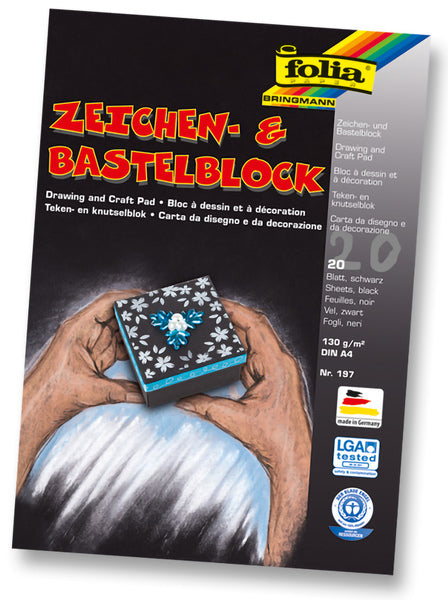 Folia folia fo-197 Zeichnen Block A4 Schwarz 130 Gramm 20 Blatt