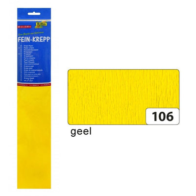 Folia Folia FO-822106 Krepppapier 50 cmx2,5 m Schrumpfung von 10 Falten Gelb
