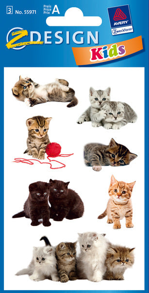 Avery Avery AV-55971 Papieretikett Z-Design-Paket ein 3-Blatt Katzenfoto