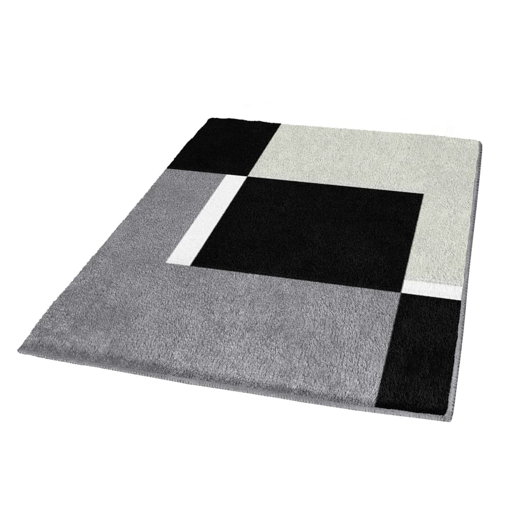 Kleine Wolke Kleine Wolke Badematte Dakota Platinum 55x65 cm grau und schwarz