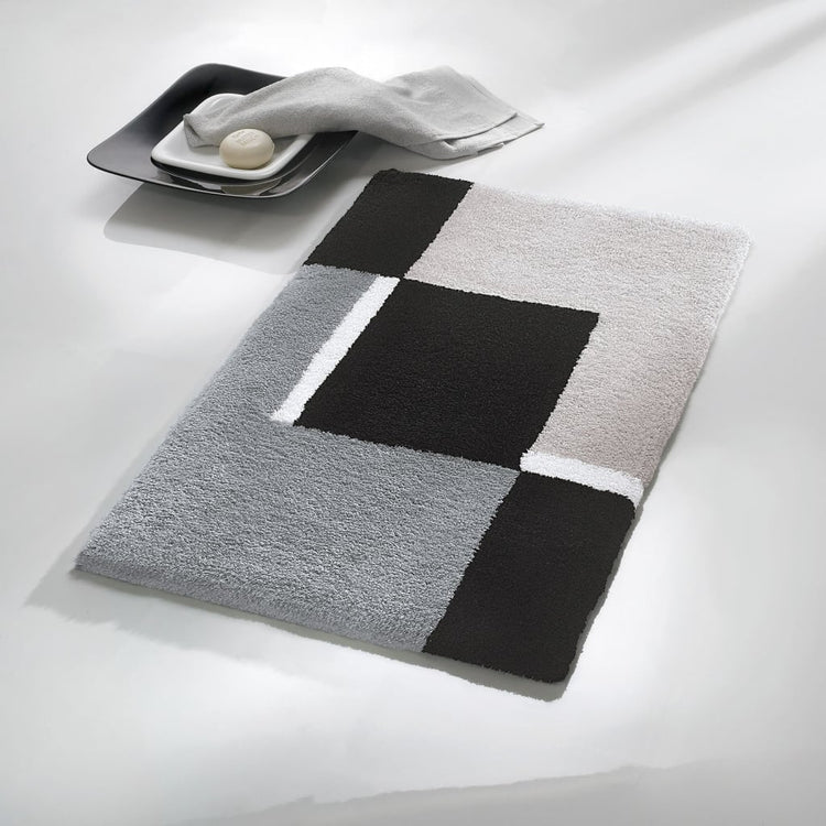 Kleine Wolke Kleine Wolke Badematte Dakota Platinum 55x65 cm grau und schwarz