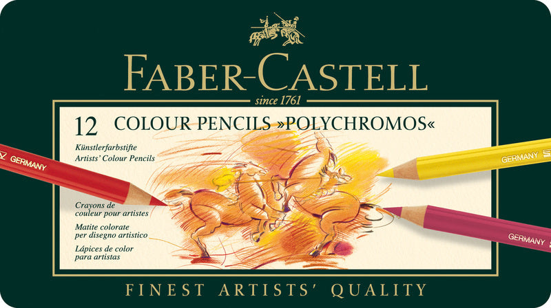 Faber Castell Faber Castell FC-110012 Farbig Bleistift Polychromos 3,8 mm Kerndicke von 12 Teilen