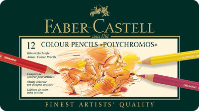 Faber Castell Faber Castell FC-110012 Farbig Bleistift Polychromos 3,8 mm Kerndicke von 12 Teilen