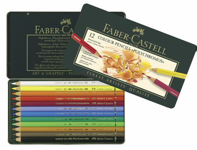 Faber Castell Faber Castell FC-110012 Farbig Bleistift Polychromos 3,8 mm Kerndicke von 12 Teilen