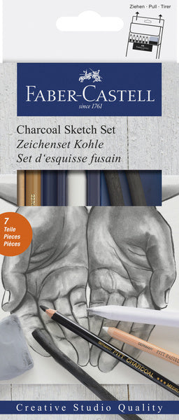 Faber Castell Faber Castell FC-114002 Holzkohle-Set Faber-Castell 7-Piece