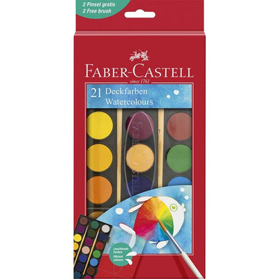 Faber Castell Faber Castell FC-125027 Aquarell Box 21 Farben + 2 Pinsel