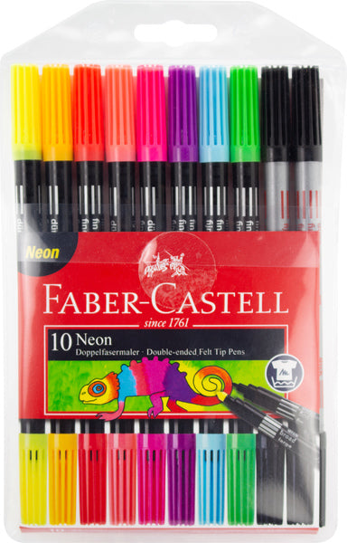 Faber Castell Faber Castell FC-151109 Filzstifte Duo Neon Farben in Beutel 10 Stück