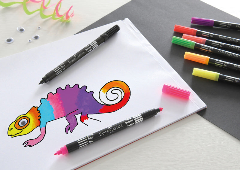 Faber Castell Faber Castell FC-151109 Filzstifte Duo Neon Farben in Beutel 10 Stück