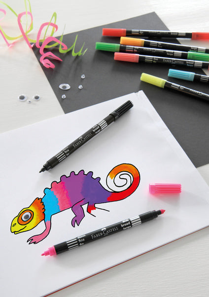 Faber Castell Faber Castell FC-151109 Filzstifte Duo Neon Farben in Beutel 10 Stück