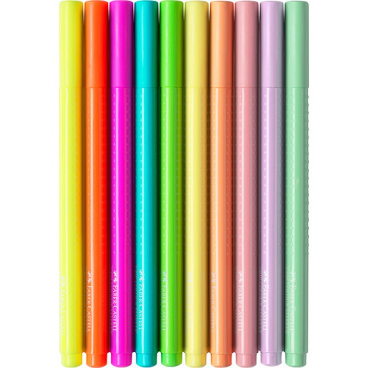 Faber Castell fc-155312 Grip Filzstifte Neon und Pastell 10 Stück