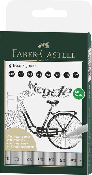 Faber Castell Faber Castell FC-166008 Zeichnung Pen FC ECCO Pigment 8st. Linienbreite 0,05 0,7 mm