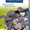 Faber Castell FC-167107 Zeichenstift Faber-Castell Pitt Artist Pen Manga 8-teiliges Federmäppchen Basic