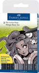 Faber Castell FC-167107 Zeichenstift Faber-Castell Pitt Artist Pen Manga 8-teiliges Federmäppchen Basic