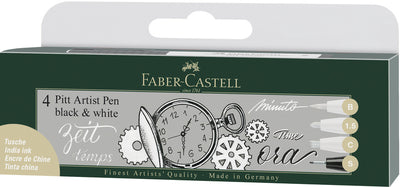 Faber Castell Faber Castell FC-167151 Zeichnung Stift Faber-Castell Set Pitt-Künstler Pen Schwarz und Weiß